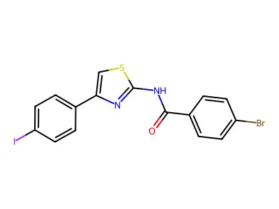 4-bromo-N-[4-(4-iodophenyl)-1,3-thiazol-2-yl]benzamide structure