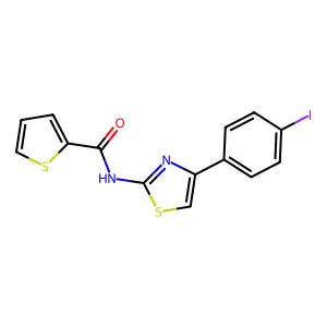 N-[4-(4-iodophenyl)-1,3-thiazol-2-yl]thiophene-2-carboxamide structure