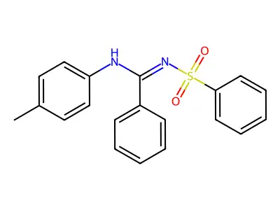 N'-(benzenesulfonyl)-N-(4-methylphenyl)benzenecarboximidamide structure