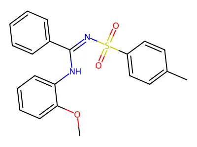 N-(2-methoxyphenyl)-N'-(4-methylphenyl)sulfonylbenzenecarboximidamide structure