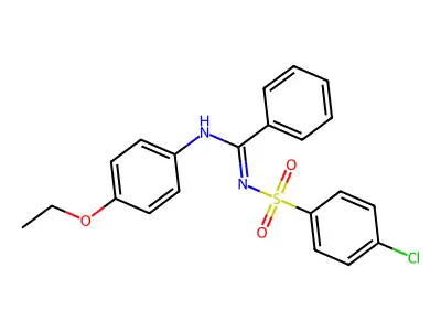 N'-((4-chlorophenyl)sulfonyl)-N-(4-ethoxyphenyl)benzimidamide structure
