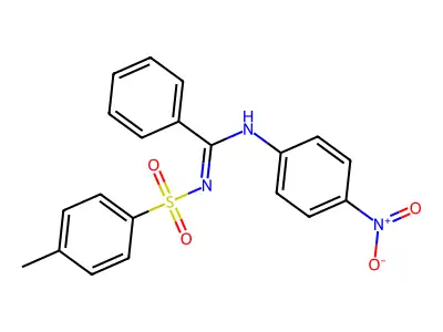 (E)-N-(4-nitrophenyl)-N'-tosylbenzimidamide structure