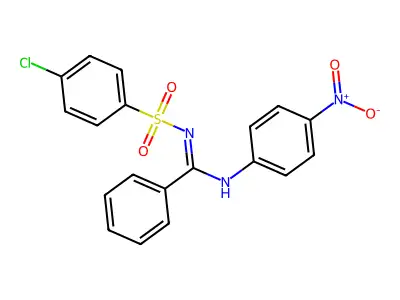(E)-N'-((4-chlorophenyl)sulfonyl)-N-(4-nitrophenyl)benzimidamide structure