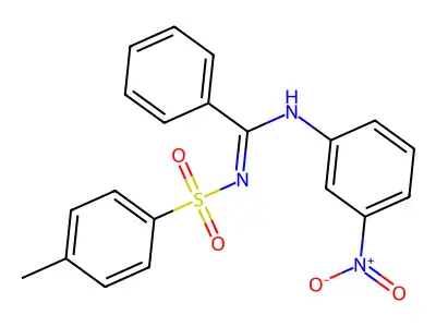 N'-(4-methylphenyl)sulfonyl-N-(3-nitrophenyl)benzenecarboximidamide structure