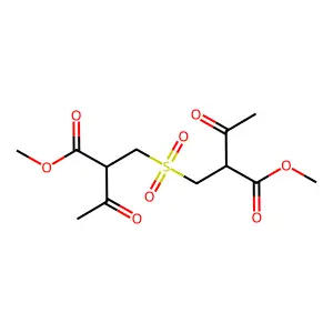 Dimethyl 2,2'-(sulphonylbis(methylene))bis(3-oxoacetoacetate) structure