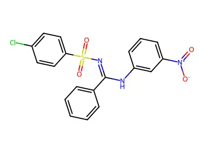 N'-(4-chlorophenyl)sulfonyl-N-(3-nitrophenyl)benzenecarboximidamide structure