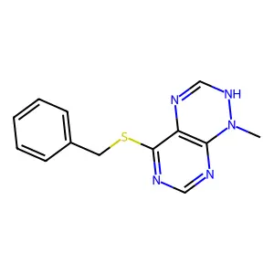 5-(Benzylsulfanyl)-1-methyl-1,2-dihydropyrimido[5,4-e][1,2,4]triazine structure