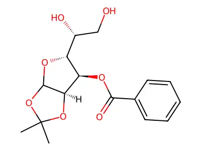 1,2-O-Isopropylidene-3-O-benzoyl-D-allofuranose structure