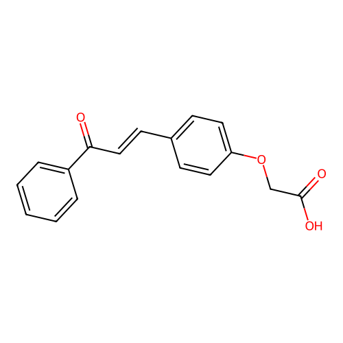 2-[4-(3-Oxo-3-phenylprop-1-enyl)phenoxy]acetic acid structure