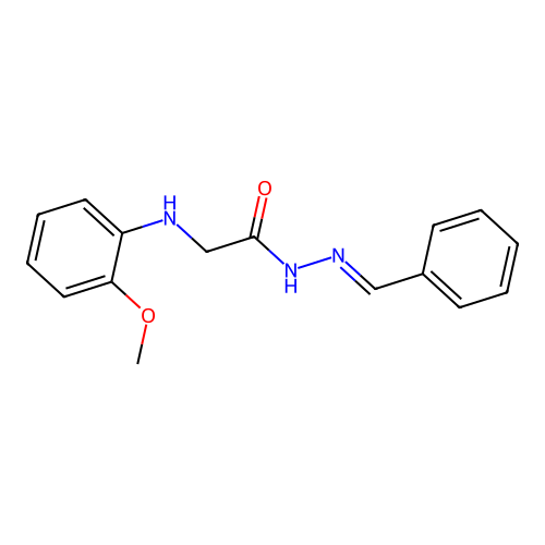 N'-benzylidene-2-(2-methoxyanilino)acetohydrazide structure