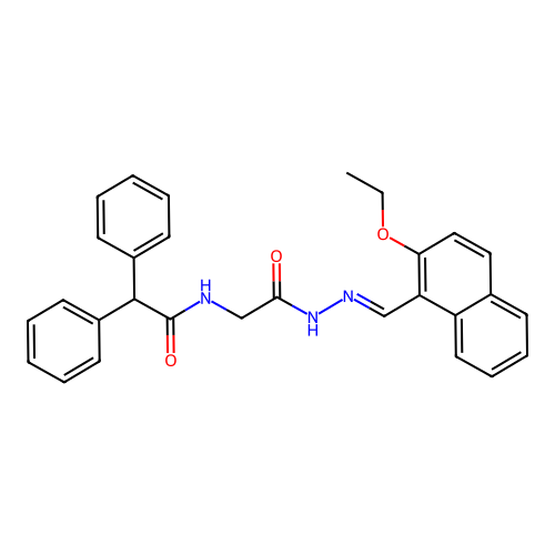 (E)-N-(2-(2-((2-ethoxynaphthalen-1-yl)methylene)hydrazinyl)-2-oxoethyl)-2,2-diphenylacetamide structure