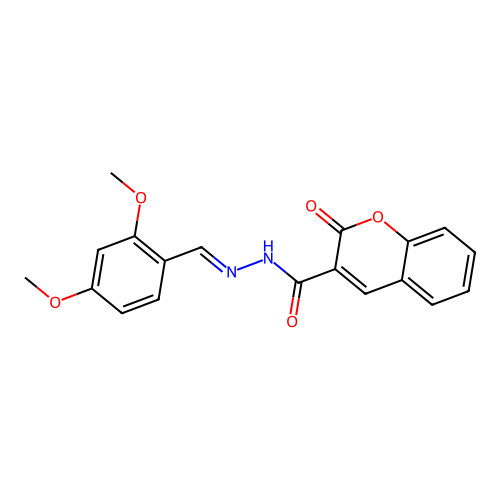 N'-[(E)-(2,4-dimethoxyphenyl)methylidene]-2-oxo-2H-chromene-3-carbohydrazide structure
