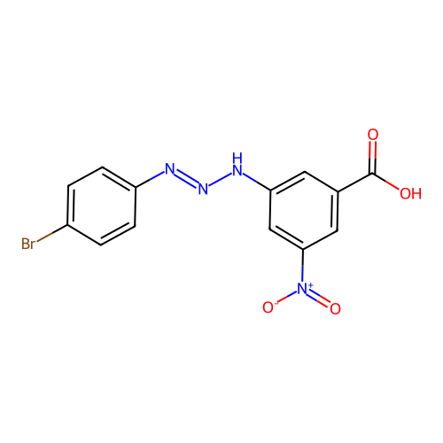 3-[(1E)-3-(4-Bromophenyl)triaz-1-EN-1-YL]-5-nitrobenzoic acid structure