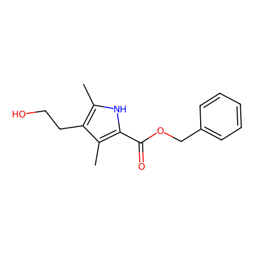 Benzyl 3,5-dimethyl-4-(2-hydroxyethyl)-2-pyrrolecarboxylate structure