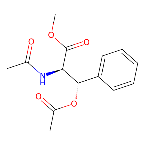 (2R,3S)-methyl 2-acetamido-3-acetoxy-3-phenylpropanoate structure