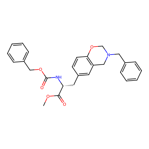 (R)-methyl 3-(3-benzyl-3,4-dihydro-2H-benzo[e][1,3]oxazin-6-yl)-2-(((benzyloxy)carbonyl)amino)propanoate structure