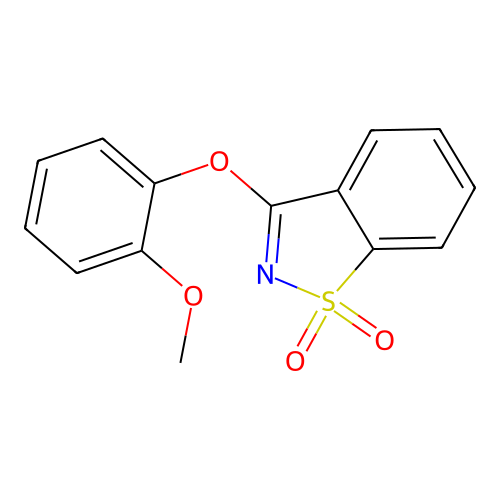 3-(2-甲氧基苯氧基)-1,2-苯并异噻唑1,1-二氧化物 structure