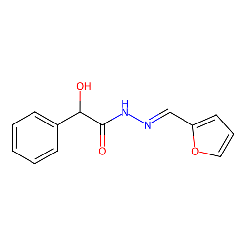 N'-[(E)-furan-2-ylmethylidene]-2-hydroxy-2-phenylacetohydrazide structure