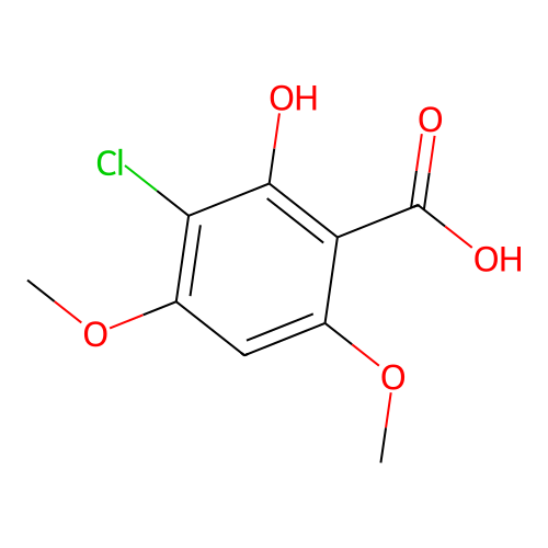3-Chloro-4,6-dimethoxysalicylic acid structure
