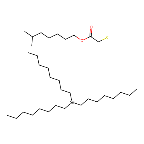 2-(6-Methylheptoxy)-2-oxoethanethiolate;trioctylstannanylium structure