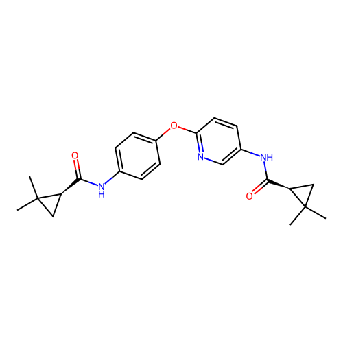 Cyclopropanecarboxamide, N-(6-(4-((((1S)-2,2-dimethylcyclopropyl)carbonyl)amino)phenoxy)-3-pyridinyl)-2,2-dimethyl-, (1S)- structure