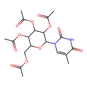 [3,4,5-Triacetyloxy-6-(5-methyl-2,4-dioxopyrimidin-1-yl)oxan-2-yl]methyl acetate structure