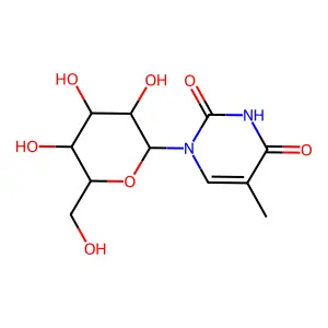1-hexopyranosyl-5-methylpyrimidine-2,4(1H,3H)-dione structure
