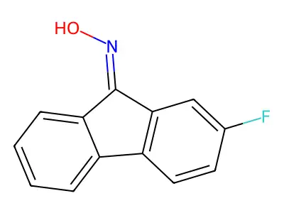 N-(2-fluorofluoren-9-ylidene)hydroxylamine structure