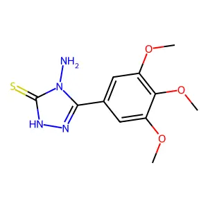 4-amino-5-(3,4,5-trimethoxyphenyl)-4H-1,2,4-triazole-3-thiol structure