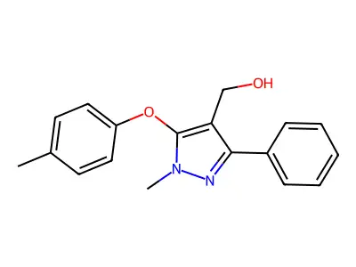 [1-methyl-5-(4-methylphenoxy)-3-phenyl-1H-pyrazol-4-yl]methanol structure