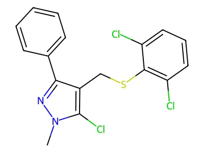 5-chloro-4-{[(2,6-dichlorophenyl)sulfanyl]methyl}-1-methyl-3-phenyl-1H-pyrazole structure