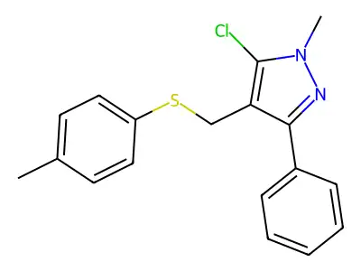 5-chloro-1-methyl-4-{[(4-methylphenyl)sulfanyl]methyl}-3-phenyl-1H-pyrazole structure