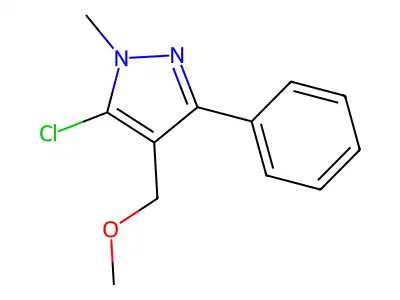 (5-chloro-1-methyl-3-phenyl-1H-pyrazol-4-yl)methyl methyl ether structure