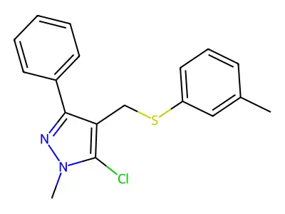 5-chloro-1-methyl-4-{[(3-methylphenyl)sulfanyl]methyl}-3-phenyl-1H-pyrazole structure