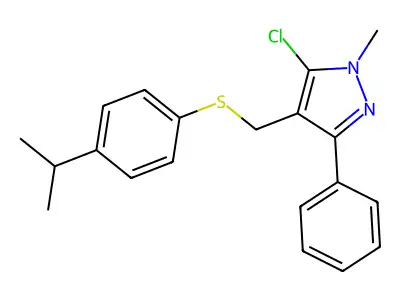 5-Chloro-1-methyl-3-phenyl-4-[(4-propan-2-ylphenyl)sulfanylmethyl]pyrazole structure