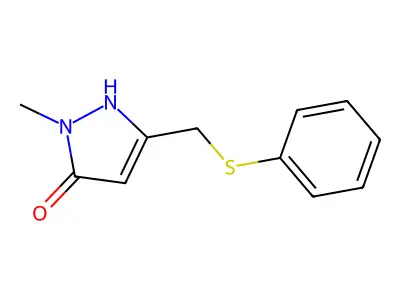 1-methyl-3-[(phenylsulfanyl)methyl]-1H-pyrazol-5-ol structure