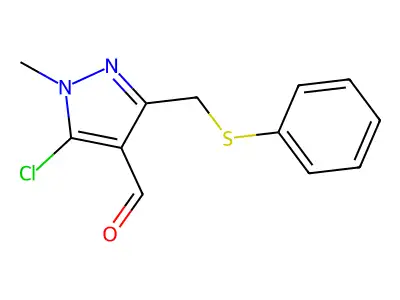 5-chloro-1-methyl-3-[(phenylsulfanyl)methyl]-1H-pyrazole-4-carbaldehyde structure