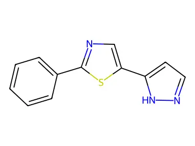 Phenyl-5-(1H-pyrazol-3-YL)-1,3-thiazole structure