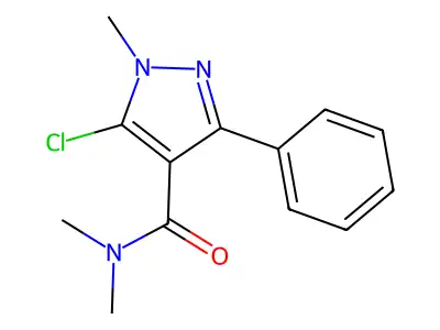 5-chloro-N,N,1-trimethyl-3-phenyl-1H-pyrazole-4-carboxamide structure