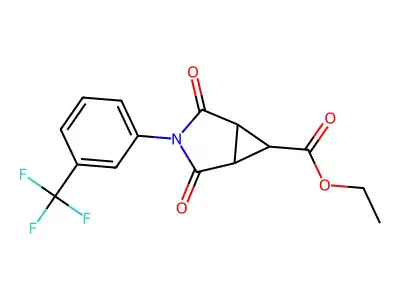 ethyl 2,4-dioxo-3-[3-(trifluoromethyl)phenyl]-3-azabicyclo[3.1.0]hexane-6-carboxylate structure