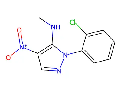 1-(2-chlorophenyl)-N-methyl-4-nitro-1H-pyrazol-5-amine structure