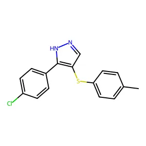 3-(4-chlorophenyl)-4-[(4-methylphenyl)sulfanyl]-1H-pyrazole structure