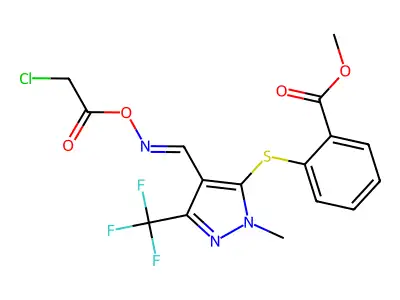 methyl 2-[4-[(2-chloroacetyl)oxyiminomethyl]-2-methyl-5-(trifluoromethyl)pyrazol-3-yl]sulfanylbenzoate structure