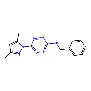 6-(3,5-dimethyl-1H-pyrazol-1-yl)-N-(4-pyridinylmethyl)-1,2,4,5-tetraazin-3-amine structure
