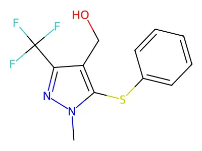 [1-Methyl-5-(phenylsulfanyl)-3-(trifluoromethyl)-1H-pyrazol-4-yl]methanol structure