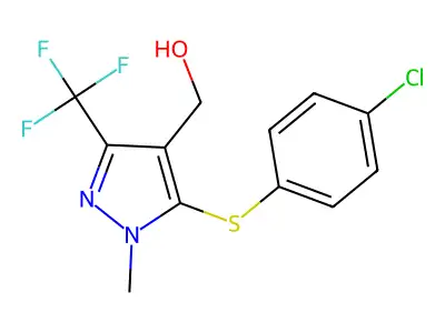 [5-[(4-Chlorophenyl)sulfanyl]-1-methyl-3-(trifluoromethyl)-1H-pyrazol-4-yl]methanol structure