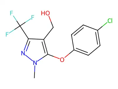 [5-(4-Chlorophenoxy)-1-methyl-3-(trifluoromethyl)-1H-pyrazol-4-yl]methanol structure