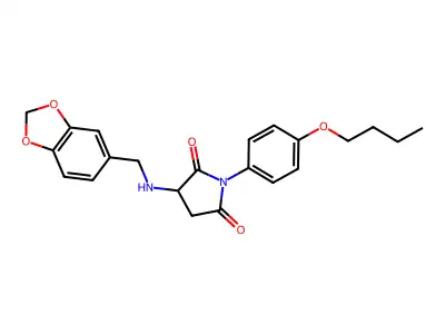 3-(1,3-Benzodioxol-5-ylmethylamino)-1-(4-butoxyphenyl)pyrrolidine-2,5-dione structure