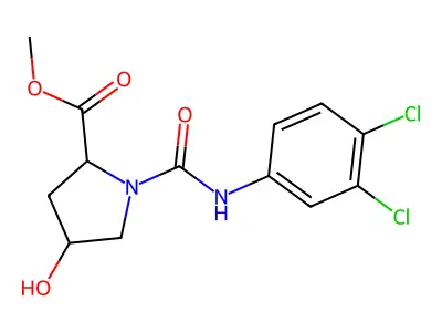 Methyl 1-[(3,4-dichloroanilino)carbonyl]-4-hydroxy-2-pyrrolidinecarboxylate structure