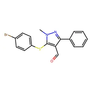 5-[(4-bromophenyl)sulfanyl]-1-methyl-3-phenyl-1H-pyrazole-4-carbaldehyde structure